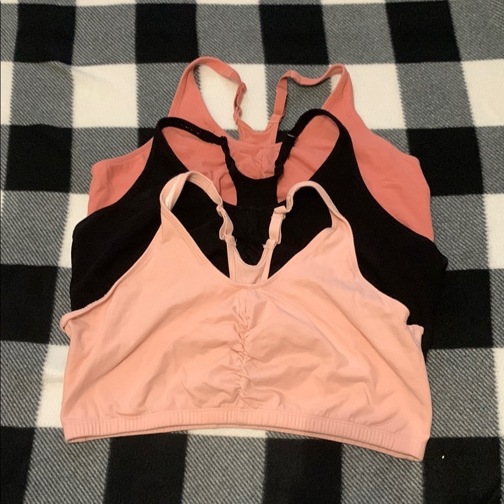Fruit of the Loom Set of Pink and Black Sports Bras